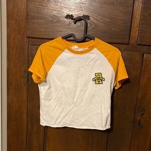 Garage Kids Mustard and White Raglan Tee